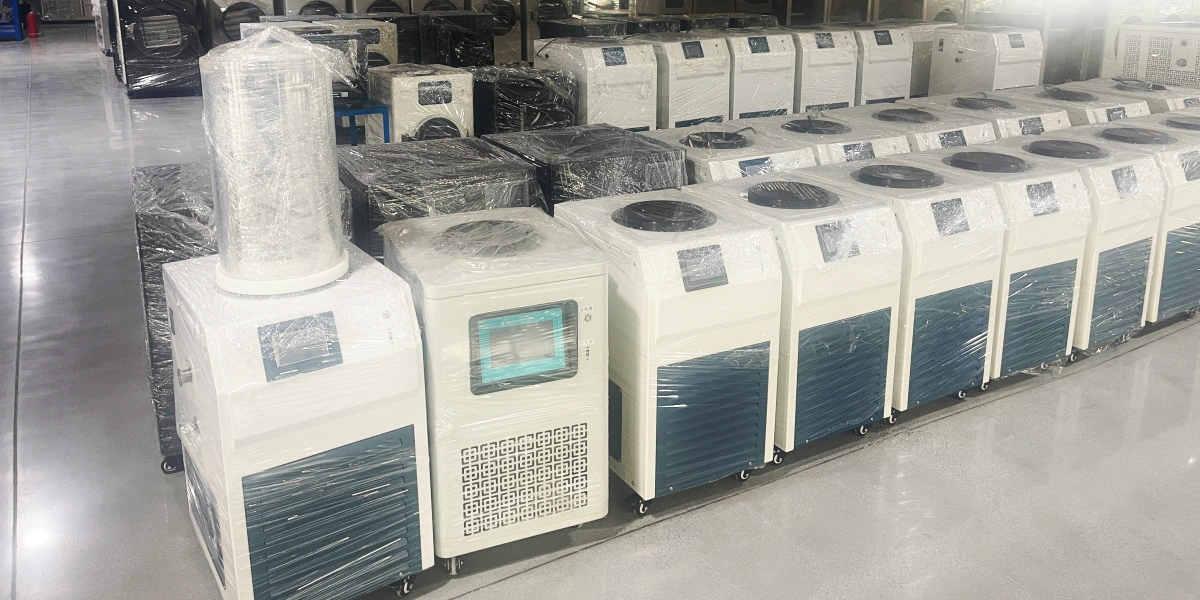 Laboratory freeze dryers and compact lyophilizers in factory warehouse stock